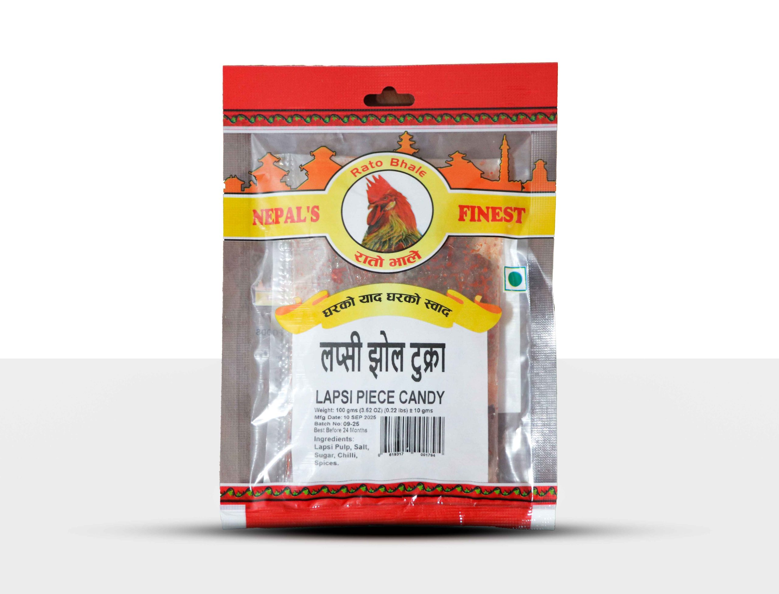 Lapsi Jhol Tukra piece candy by Rato Bhale – soft sweet and tangy Nepali hog plum candy