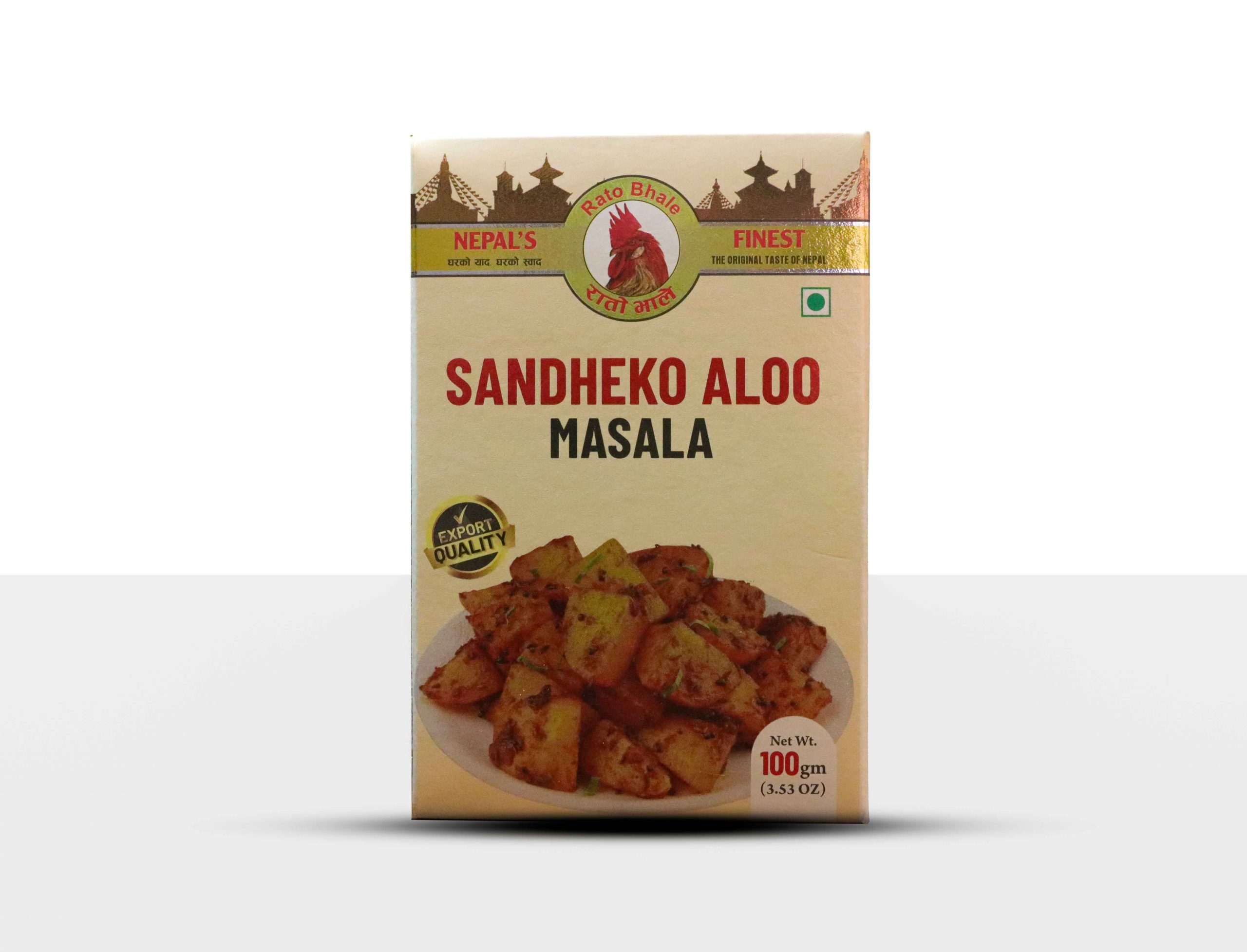 Sandheko Aloo Masala by Rato Bhale – Nepali spice blend for spicy tangy potato dishes