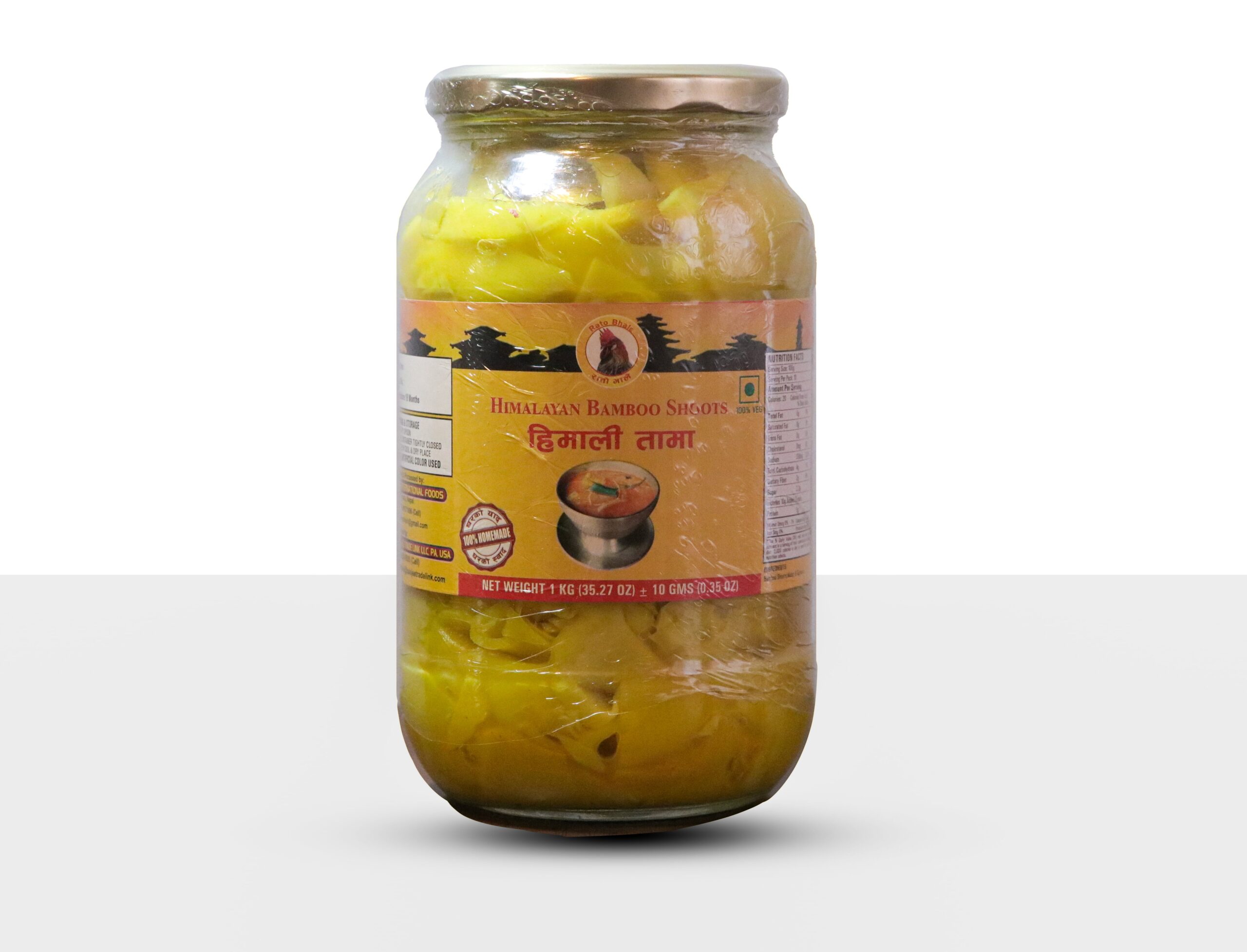 Rato Bhale Himali Tama – Himalayan fermented bamboo shoots in glass jar