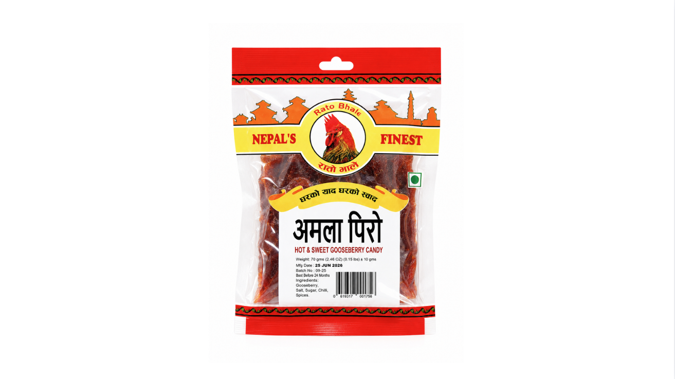 Hot & Sweet Gooseberry Candy by Rato Bhale made from premium amla (gooseberry)