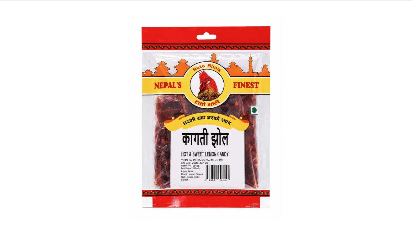 Hot & Sweet Lemon Candy by Rato Bhale made from premium dried lemon pieces