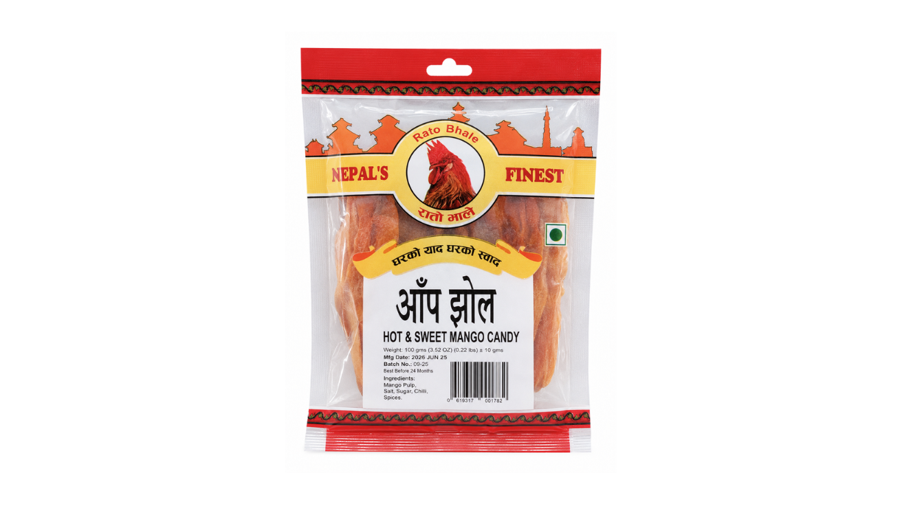 Hot & Sweet Mango Candy by Rato Bhale made from premium mango pulp