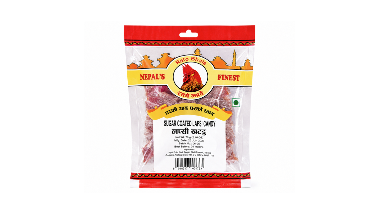 Sugar Coated Lapsi Candy by Rato Bhale traditional Nepali fruit candy