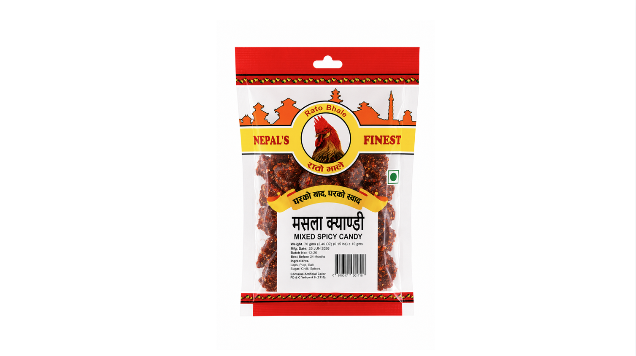 Mixed Spicy Candy by Rato Bhale made from premium lapsi and traditional Nepali spices