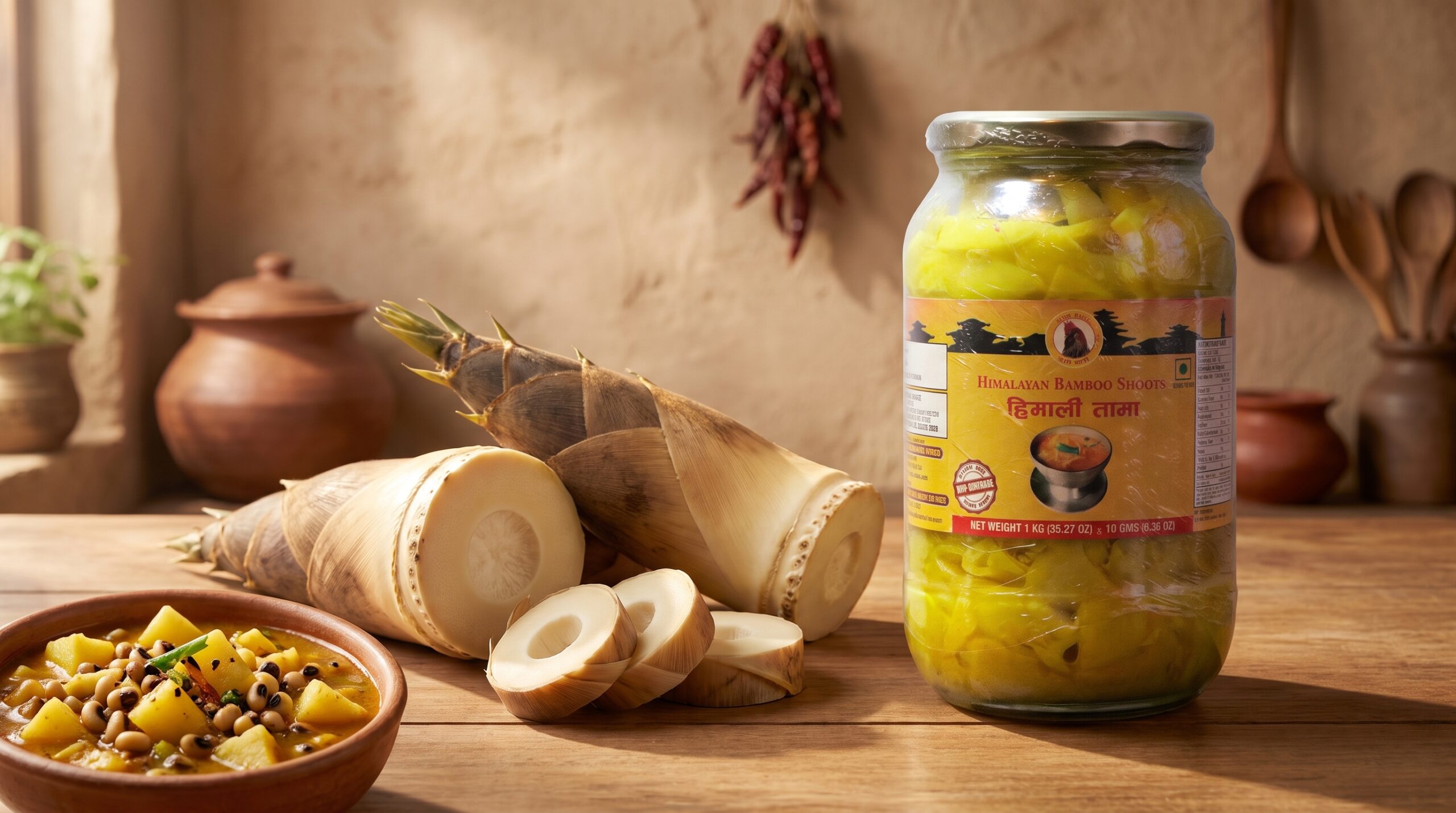 Rato Bhale Himali Tama fermented bamboo shoot used in Nepali cuisine